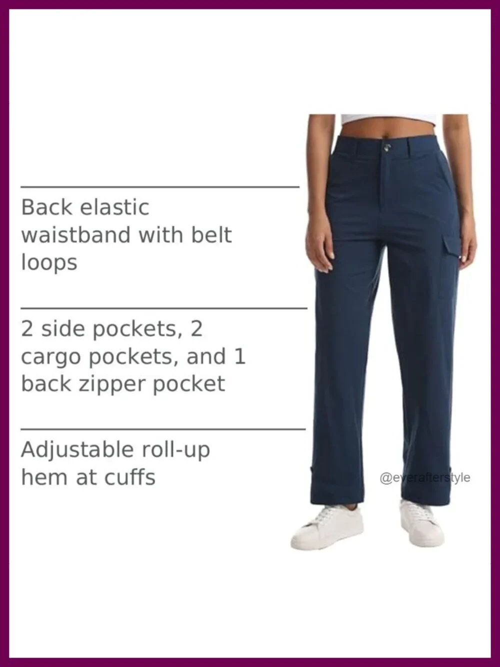 Women's Cargo Pants Lightweight 5 Pockets Hiking Outdoor